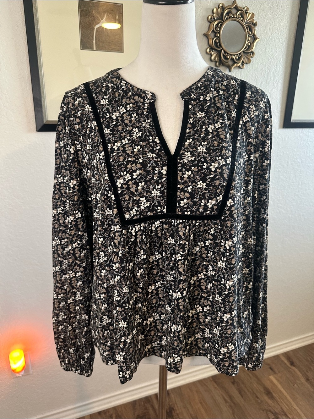 Lucky Brand Floral Peasant Blouse